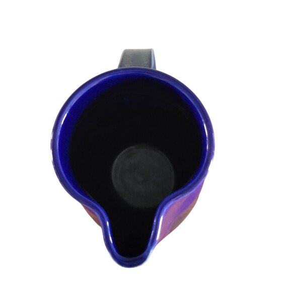 Bruning Pottery Studio Pottery Pitcher Blue Silver Gradient Glaze Ceramic - Picture 5 of 8